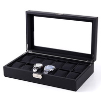 Boîte à montre avec logo personnalisé, en cuir PU, motif tissé, boîte de rangement pour bijoux, boîte cadeau pour collier