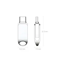 Mini clé USB en métal avec logo personnalisé Clé de stockage USB OTG pivotante pour téléphone avec capacité de 2 Go à 128 Go de type C Boîte d'emballage