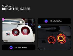 Para 2007 R35 luz trasera LED estilo de coche freno antiniebla trasero lámpara de señal de giro rojo 2023-GTR R35 <span class=keywords><strong>Valenti</strong></span> accesorios para automóviles - Product Image 3