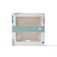 Emballage pour vêtements de bébé, sous-vêtements, petite boîte en papier personnalisée bon marché, boîte cadeau en papier avec couvercle transparent, boîtes d'emballage en carton