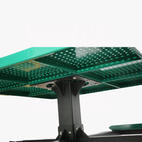 Table de pique-nique piédestal en acier commerciale publique extérieure avec banc restaurant école à l'extérieur table et chaise en métal robuste