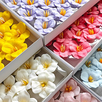 Fleur de savon parfumée tulipe à pétales ouverts, fleurs séchées et éternelles, matériaux de bouquets faits main pour anniversaire et remise de diplôme