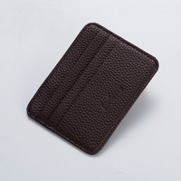 Dompet Kartu Tempat Koin Pria, Dompet Kartu Gaya Ramping Kulit