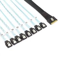 Cable Slim SAS4.0 SFF-8654 8i 74 pines 8 SATA 3.0, Conector Divisor de Disco Duro de 12 Gbps, Cable de Extensión de Datos 0.3CM 0.6CM para Computadoras