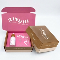 Caja de Embalaje de Cartón Corrugado Ecológica, Hecha con Materiales Reciclados, Diseño Moderno en Rosa, Personalizable, para Regalos, Cosméticos y Productos Esenciales