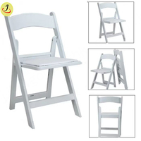 Chaise pliante en résine blanche moderne anti-UV, capacité 450 kg, pour jardin, hôtel, cuisine, salon, salle à manger, événements extérieurs