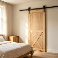 Porte coulissante en pin massif sablé, style nordique, pour la division d'espace intérieur