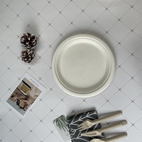 Assiettes en plastique blanc biodégradable Lave-vaisselle Assiettes à dîner lavables au micro-ondes et au congélateur Assiettes jetables de 7 pouces