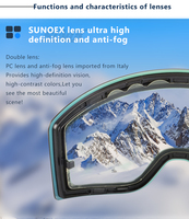 CHOOYOU 2022 nouvelles lunettes de ski à aspiration magnétique cylindrique, monture partielle anti-buée