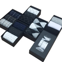 Jingwen OEM Chaussettes de ville pour homme en coton, grande taille, avec coffret cadeau