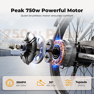 Bicicleta Urbana de 26 Pulgadas con 60 km de Autonomía, Suspensión Delantera de 750W, para Paseos de Ocio, para Adultos, Disponible en Almacén de la UE, Directo de Fábrica - Product Image 6