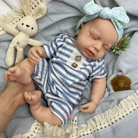Poupée Reborn Fille de 18 Pouces Peinte par un Artiste, Compatible avec une Sucette, en Silicone Solide, LouLou, Poupée Réaliste à Peau Veineuse, Cadeau
