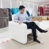 Fauteuil gonflable individuel blanc populaire en drop stitch pour l'extérieur, le camping et la plage – Vente en gros directe usine