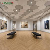 Panneaux acoustiques de plafond en fibre de verre OEM personnalisés, insonorisants, ignifuges, déflecteurs en fibre de verre pour plafond suspendu, pour projets de bureaux