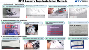 재고 유연한 패브릭 섬유 리넨 추적 빨 <span class=keywords><strong>RFID</strong></span> 태그 860 - 960MHz 전체 주파수 장거리 <span class=keywords><strong>UHF</strong></span> <span class=keywords><strong>RFID</strong></span> 세탁 태그 - Product Image 4