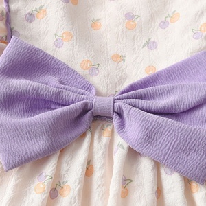 Tenue 3 pièces pour bébés filles, haut à manches longues imprimé fruits, pantalon violet avec bandeau, vêtements de princesse d'automne pour nourrissons et tout-petits - Product Image 3