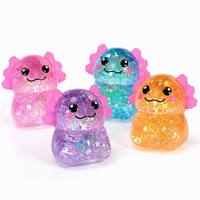 Mainan Sensorik Fidget Lucu Penghilang Stres Southpeak USA Warehouse Squeeze Stretch Glitter Axolotl Squishy Holographic Sequin 4 Warna