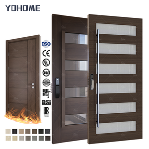 Pháp phong cách tùy chỉnh hiện đại theo chiều ngang Slatted với xem bảng điều khiển bằng gỗ pivot cửa nhà lối vào rắn gỗ pivot cửa - Product Image 1