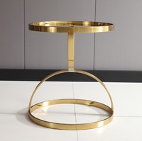 Table basse ronde à double niveau, petite et moderne, en métal doré avec plateau en verre trempé noir pour salon, meubles de luxe