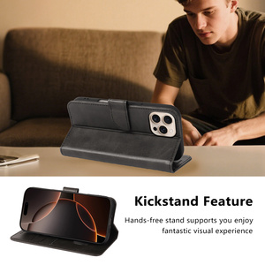 Custodia a Portafoglio in Pelle per iPhone 15 Pro Max 17 Air 16 Plus 14, per <span class=keywords><strong>Samsung</strong></span> S25 Ultra S24 FE, Cover Magnetica a Libro, Borsa per Cellulare - Product Image 6