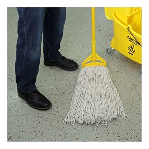 Boardwalk BWK232C 32 Oz. Serpillère en fibres de coton de qualité supérieure, tête standard blanche - 12/carton - Product Image 3