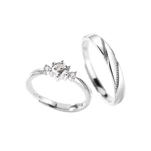 Новейшие 925 стерлингового серебра Циркон с бриллиантами обручальные 5925 серебряные кольца с бриллиантами обручальное кольцо набор ювелирных изделий