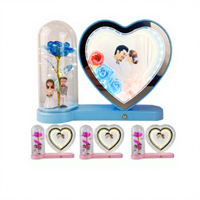 Nouvelle lampe de table LED cadre photo lampe colorée LED cadre photo avec miroir cadeau d'anniversaire de mariage cadre photo personnalisé