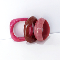 Bracelet en acrylique épais et coloré UJBOX pour femme, en résine plastique, bijou fantaisie, cadeau, vente en gros