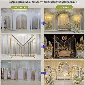 Il popolare <span class=keywords><strong>tema</strong></span> delle prestazioni della festa di matrimonio rosso e bianco di lusso ha portato lo sfondo in metallo con prugna rossa stampata - Product Image 4