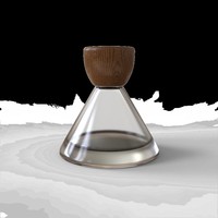 Flacon de parfum en verre transparent en forme de pagode conique, flacon de décontamination d'échantillons avec bouchon en bois et pulvérisateur à pompe.