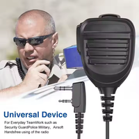 Microphone tactique double PTT Baofeng pour talkie-walkie, type K, 2 broches, haut-parleur radio bidirectionnel, microfono