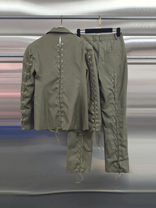 Completo Blazer da <span class=keywords><strong>Donna</strong></span> con Dettagli in Pizzo - Set 2 Pezzi con Giacca <span class=keywords><strong>su</strong></span> <span class=keywords><strong>Misura</strong></span> e Pantaloni a Zampa - Abbigliamento Femminile Sehe Fashion - Product Image 4