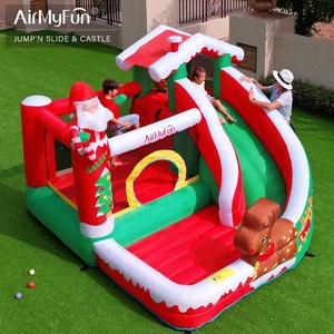 Casa Inflable Navideña AirMyFun con Tobogán, Casa de Nieve Inflable de Santa <span class=keywords><strong>Claus</strong></span>, Casa de Brinco para Niños, Fiesta al Aire Libre - Product Image 4