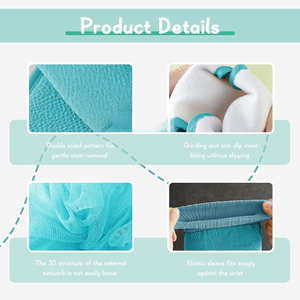 Custom Logo Exfoliating Bath Gloves Set <strong>Shower</strong> <strong>Foot</strong> <strong>Scrubber</strong> Mat Cleaner Wash Glove Remove Dead Skin <strong>for</strong> Men/Women - Product Image 3