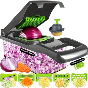 Wholesale Eco-Friendly Dishwasher Safe Multipurpose 15 In1 Dual Use Stainless Steel <b>Vegetable</b> Cutlery <b>Cutter</b> Dicing Kitchen Tool - Product Image 1