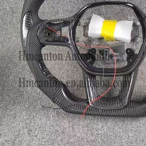 Volant de voiture en cuir perforé et fibre de carbone avec LED, vente directe d'usine, pour Honda Civic 11e génération - Product Image 5