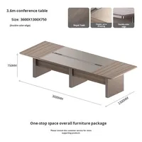 Table de réunion rectangulaire moderne de grande taille, bureau de conférence en bois simple pour la négociation au bureau et la collaboration d'équipe