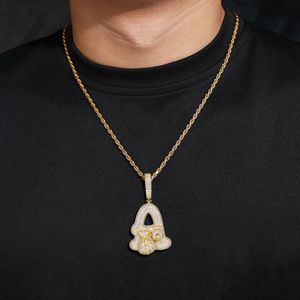 Collier Hip Hop et Pendentif Lettre pour Sac à Main en Argent S925 avec Moissanite Incrustée, Personnalisable A-Z, pour Femmes et Hommes, Stock Euro/US Prêt à l'emploi - Product Image 4