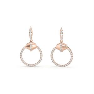 ต่างหูเพชรทรงหยดน้ำ Ananta Circle - ทอง 9k, 14k, 18k - Product Image 5