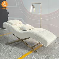 Lit de Salon en Forme de S pour Extensions de Cils, Manucure, Soins du Visage et Microblading