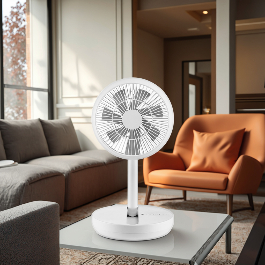 Portable Standing USB Fan Rechargeable Quiet Foldable Table Desk Fan With Pedestal For Home Office Camping Travel