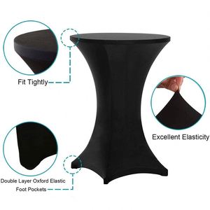 High Quality Spandex Thick Fabric Simple Style <b>Portable</b> <b>Table</b> Cloths Events 80x110cm Black Custom Logo Digital Printing Fast - Product Image 2