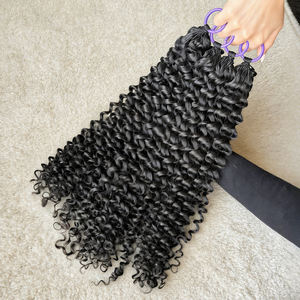 Nouvelles extensions de cheveux humains au crochet effet plume, 100% cheveux humains vierges Deep Wave, 8-34 pouces, extensions tressées Jerry Curly - Product Image 2