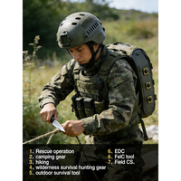 Couteau tactique en acier D2 avec manche en nylon 2041, couteau de survie de poche pour le camping, la chasse, la défense personnelle, avec clip