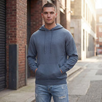 OEM ODM Sweat à capuche pour homme en maille texturée, coupe ample, bleu acier discret, décontracté pour le quotidien, doux