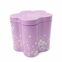 Boîte en métal personnalisée en forme de pétale pour biscuits, qualité alimentaire, emballage de luxe pour biscuits floraux, pour cadeaux de bonbons, vente en gros