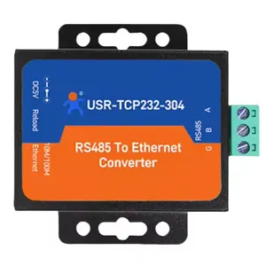 USR-TCP232-304 1-port RS485 to Ethernet Converters Single RS-485 Serial Device Server 10/100 Mbps w/ 1xRJ45 Port Support TCP UDP