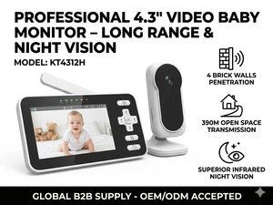 KT4312H OEM ODM Baby Monitor 720P HD <b>Camera</b> 4" <b>IPS</b> Display Secure FHSS Connection Professional Baby Security <b>System</b> - Product Image 2