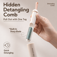 Brosse de toilettage 3-en-1 en acier inoxydable Keyang pour chats et chiens – Élimine les poils lâches et démêle les nids de poussière ; En stock
