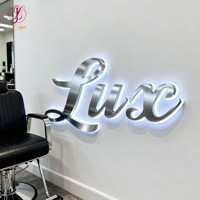 Lettres découpées au laser en argent brossé pour enseignes extérieures, logo d'entreprise personnalisé pour murs intérieurs, enseigne lumineuse rétroéclairée pour armoire ou hall d'entrée